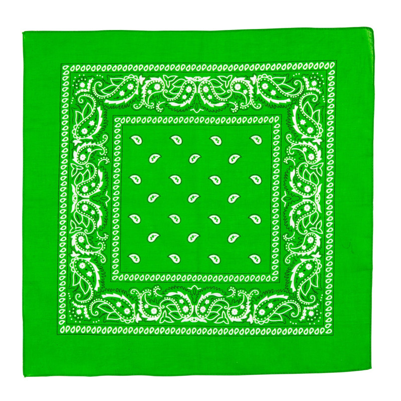 Large Foulard bandana Vert forêt en coton imprimé tendance