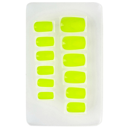 Pack faux ongles fluo jaune