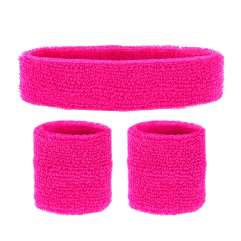 SATINIOR Tenue Entraînement Années 80 Femme - Jambières, Bandeau, Bracelets Et Sac Banane Fluos