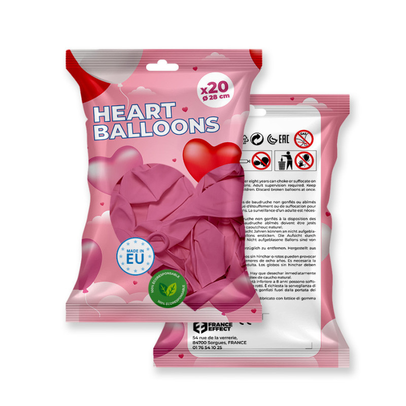 Ballons Cœur Rose Et Blanc - Lot 25 Pièces - Pour Mariage, Anniversaire, Baby Shower