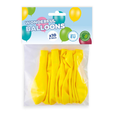 Pack 10 ballons jaune bio Pack 10 ballons jaune bio