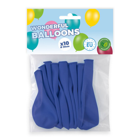 Pack 10 ballons bleu foncé biodégradable Pack 10 ballons bleu foncé biodégradable