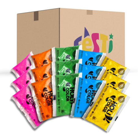 Poudre holi multicolore de 500 sachets Poudre holi multicolore de 500 sachets