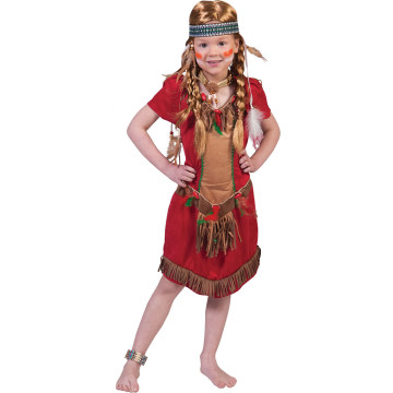 Robe d'indienne Hawk rouge fille