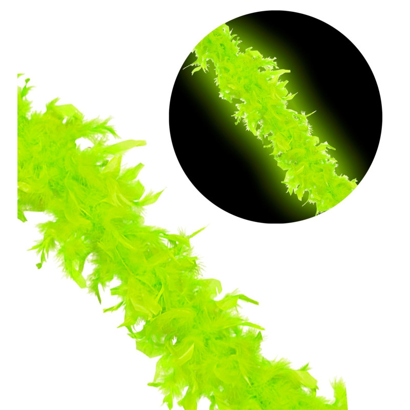 Boa En Plumes Vert Citron – 175-185 Cm – Pour Enterrements De Vie De Jeune Fille, Carnaval, Fêtes Et Décorations