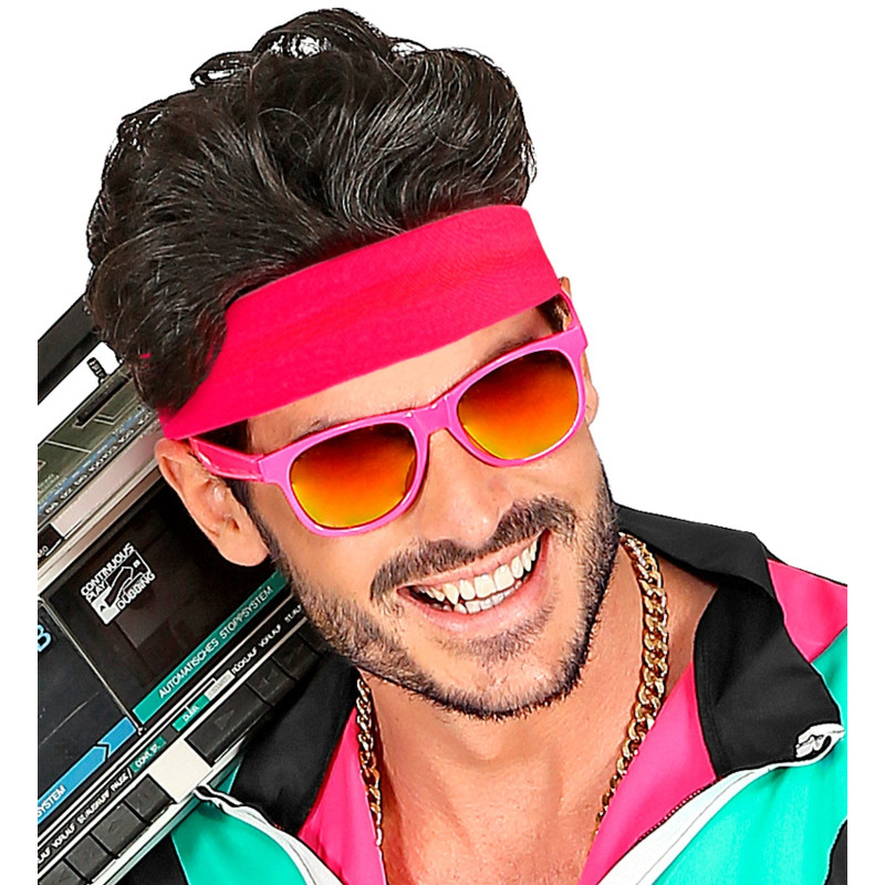 21 Pcs Bandeau Année 80 90 Bandeau Fluo Année 80 Bracelet Néon Année 80 90 Bracelet Fluo Bandeau Bracelet Homme Femme Accessoires Sportifs des Années 80 90 pour Carnaval Soirée