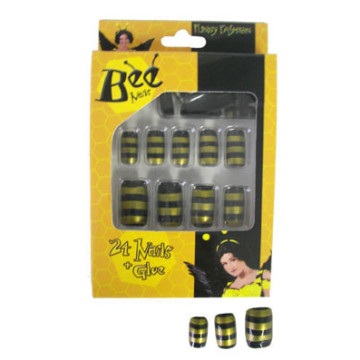 Faux-ongles abeille noir/jaune