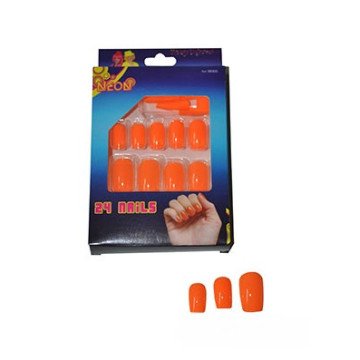 Faux-ongles orange fluo