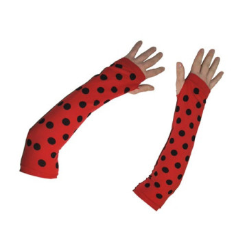 Mitaines longues Coccinelle rouge pois noirs
