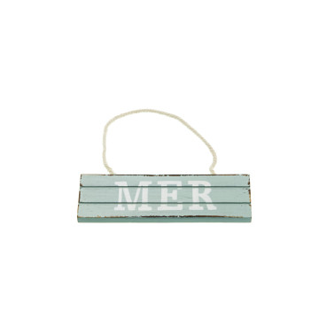 Pancarte Mer à suspendre blanc/bleu15 x 4,5 cm