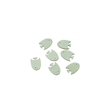 Lot de 18 poissons tropicaux bleu ciel en bois 3 cm