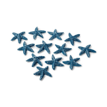 Lot de 12 étoiles de mer bleu ciel en résine 3 cm