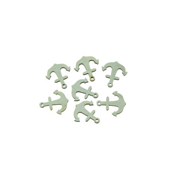 Lot de 18 ancres de marine bleu ciel en bois 3,5 cm