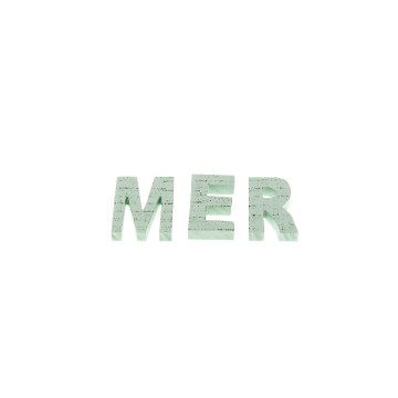 Lettres MER bleu ciel en bois 8 cm
