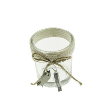 Photophore en verre Mer 6,5 cm + poissons