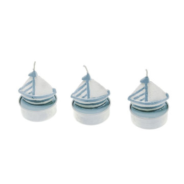Lot de 3 Bougies Bateau 3,5 x 5 cm