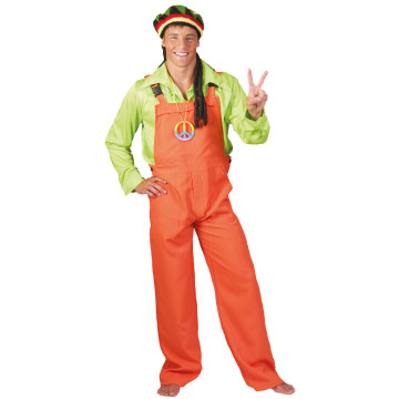 Salopette homme orange fluo