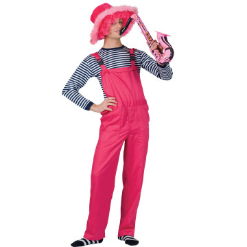 Salopette femme rose fluo
