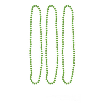 Lot de 3 Colliers de perles vert fluo