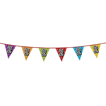 Guirlande fanions holographiques 2 ans- 8m