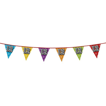 Guirlande fanions holographiques 12 ans- 8m
