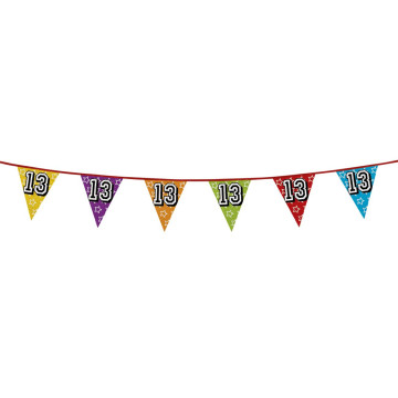 Guirlande fanions holographiques 13 ans- 8m