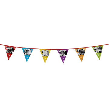 Guirlande fanions holographiques 30 ans- 8m