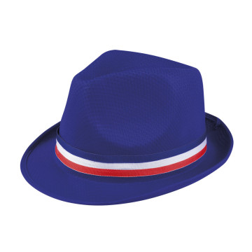 Chapeau Borsa bleu avec ruban tricolore