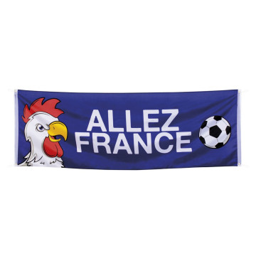 Bannière tricolore Allez France74 x 220 cm
