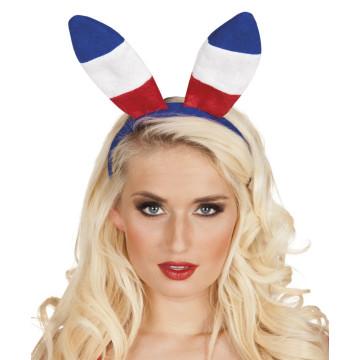 Oreilles de lapin bleu blanc rouge