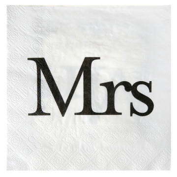 Lot de 20 serviettes papier Mrs blanches 33 x 33 cm