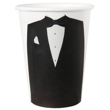 Lot de 10 gobelets carton Mr & Mrs blancs