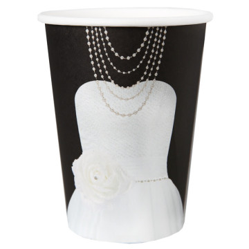 Lot de 10 gobelets carton Mr & Mrs noirs
