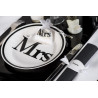 Lot de 10 assiettes carton Mr & Mrs blanches D 22,5 cm