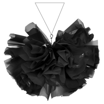 Boule à suspendre film brillant-mat en plastique noir D 36 cm