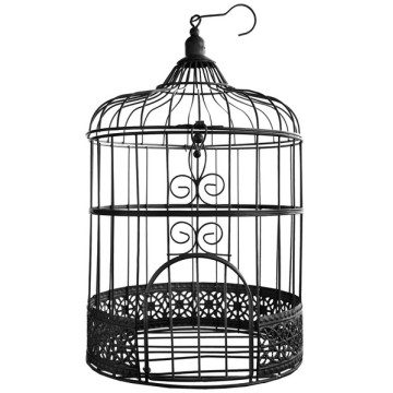 Tire-lire Cage noire métal 20 x 20 x 31 cm