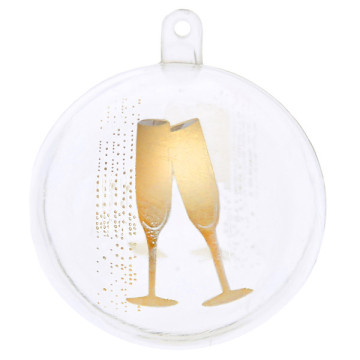 Lot de 4 Boules champagne or D 5 cm