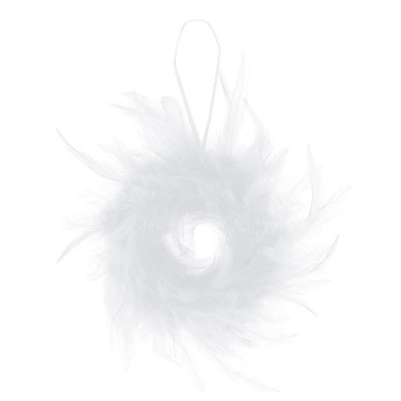 Couronne en plumes blanches  D 10 cm