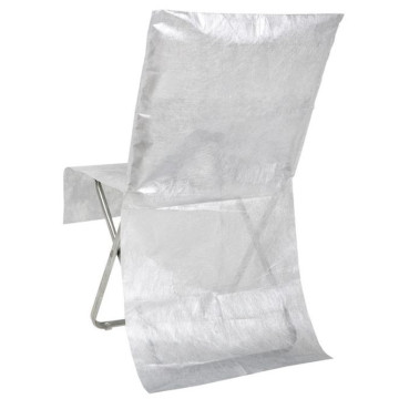 Lot de 4 housses de chaises argent métallisé