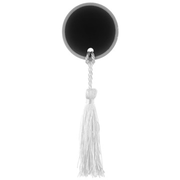 Lot de 4 ardoises blanches en bois avec pompon