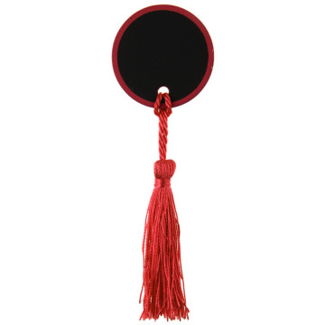 Lot de 4 ardoises rouges en bois avec pompon