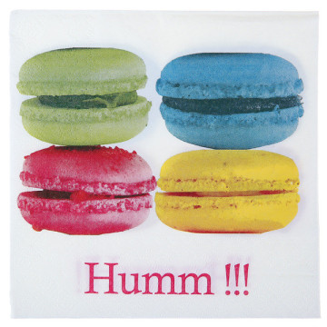 Lot de 20 serviettes Macaron en papier 33 x33 cm