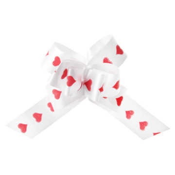 Lot de 5 Nœuds automatiques blancs cœurs rouges