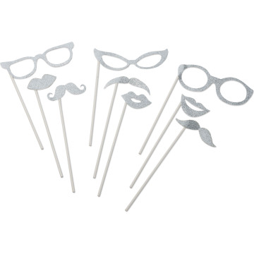 Photobooth argent pailleté 9 pièces