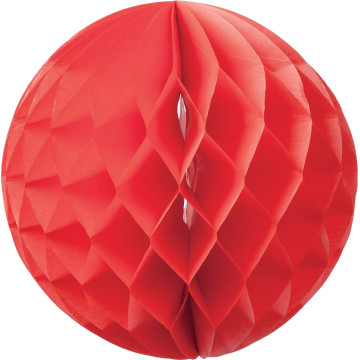 Boule alvéolée  rouge D 15 cm