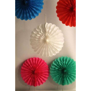 Eventail alvéolé blanc 25 cm