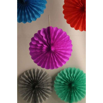 Eventail alvéolé fuschia 25 cm