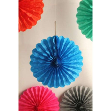 Eventail alvéolé turquoise 25 cm