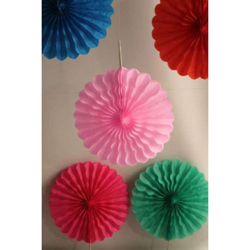 Eventail alvéolé rose 25 cm