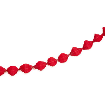 Guirlande Torsade en crépon rouge 4 m